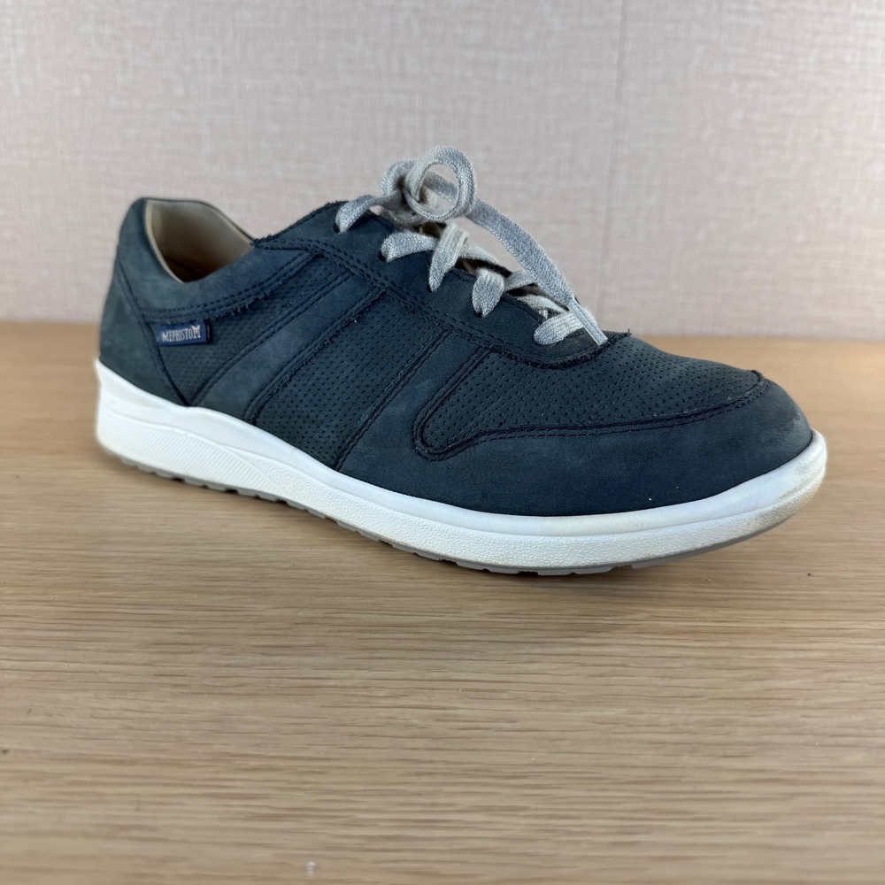 Mephisto Runoff Women's Leather Sneakers Blue Gray EU 5.5 US 8 Air Jet Comfort